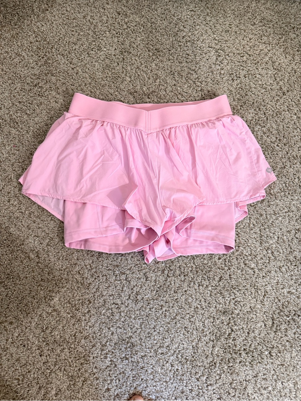 POPFLEX Pink Ruffle Layered Active Skort